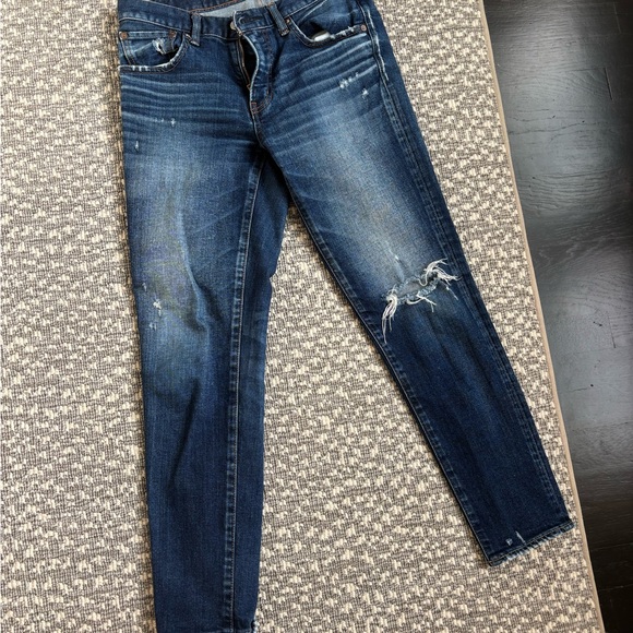 Moussy Dark Blue Distressed Skinny Jeans - Picture 3 of 3